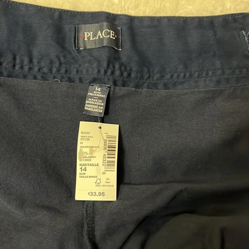 Children’s Place Girls Navy Uniform Pleated Scooter Skort Size 14 NWT